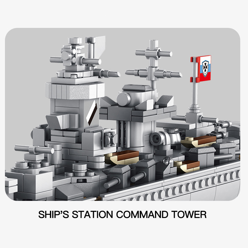Panlos 637002 Military Deutschland Class Battleship Building Blocks 1418±pcs Bricks from China.