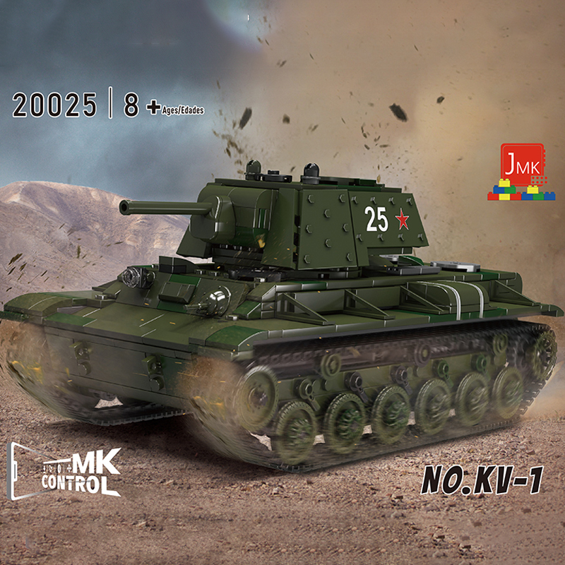 {With Motor} Mould King 20025 Military KV-1 Heavy Tank Building Blocks ****±pcs Bricks from China.