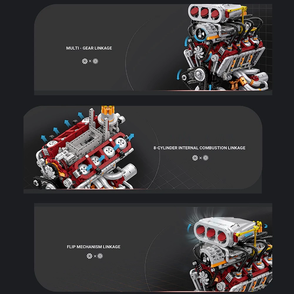 EiKee Y15001 SUPER CAR V8 ENGINE Technic