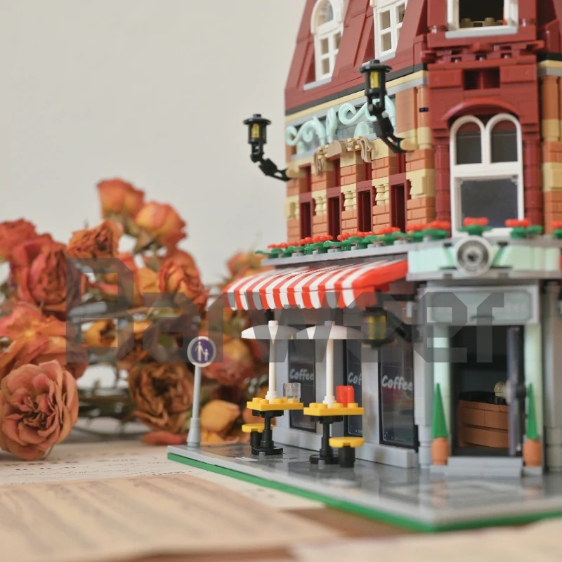 [Mini Micro Bricks] JiQing JQ10001 Corner Coffee Shop Modular Buildings