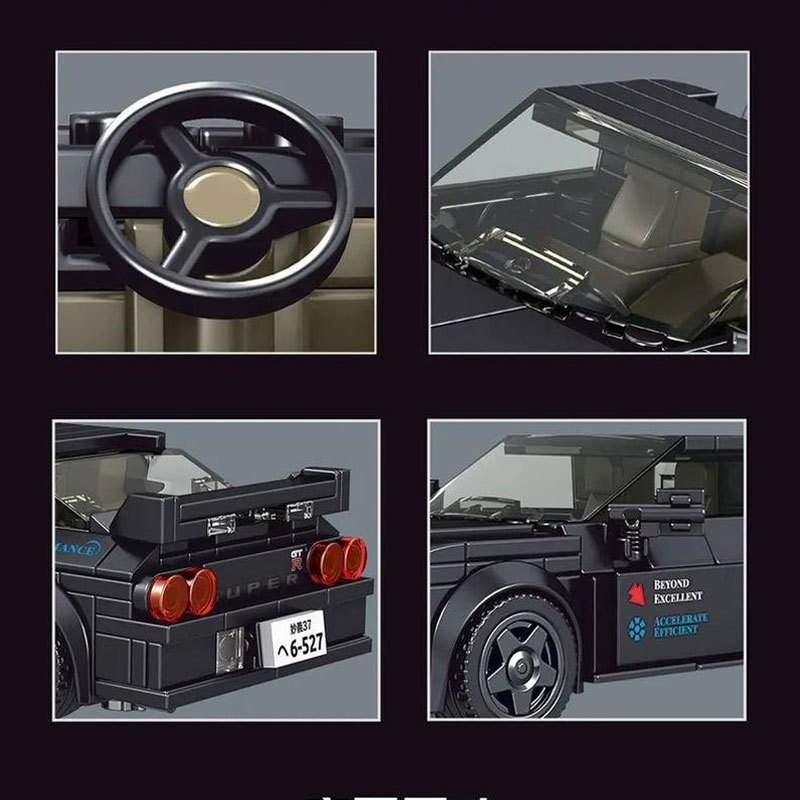【With Display Box】Mould King 27014 Model Car Super Racer Speed Champions Nissan GTR32 Building Blocks 359±pcs Bricks Toys Model From China