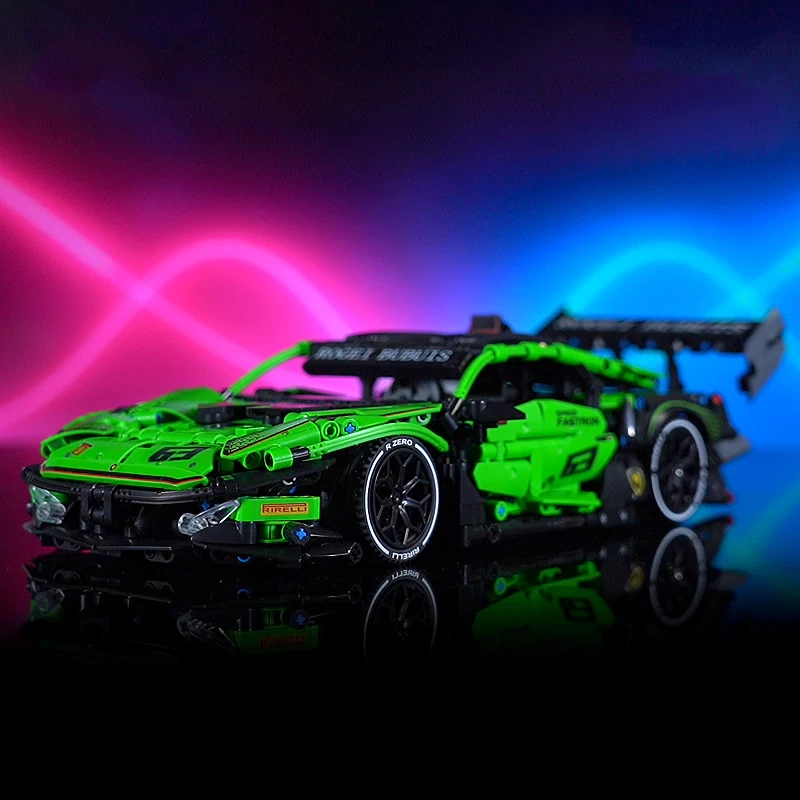 Custom 8606 Lamborghini Green Sports Car Technic