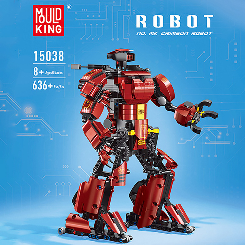 {With Motor}Mould king 15038 Technic MK Crimson Robot Building Blocks 636±pcs Bricks from China.