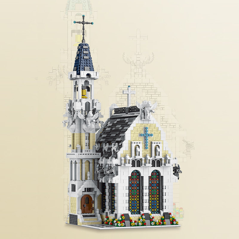 MORK 033006  MOC Custom Building blocks  Creator Medieval City Church 4752pcs bricks toy from China. [PDF Instruction]