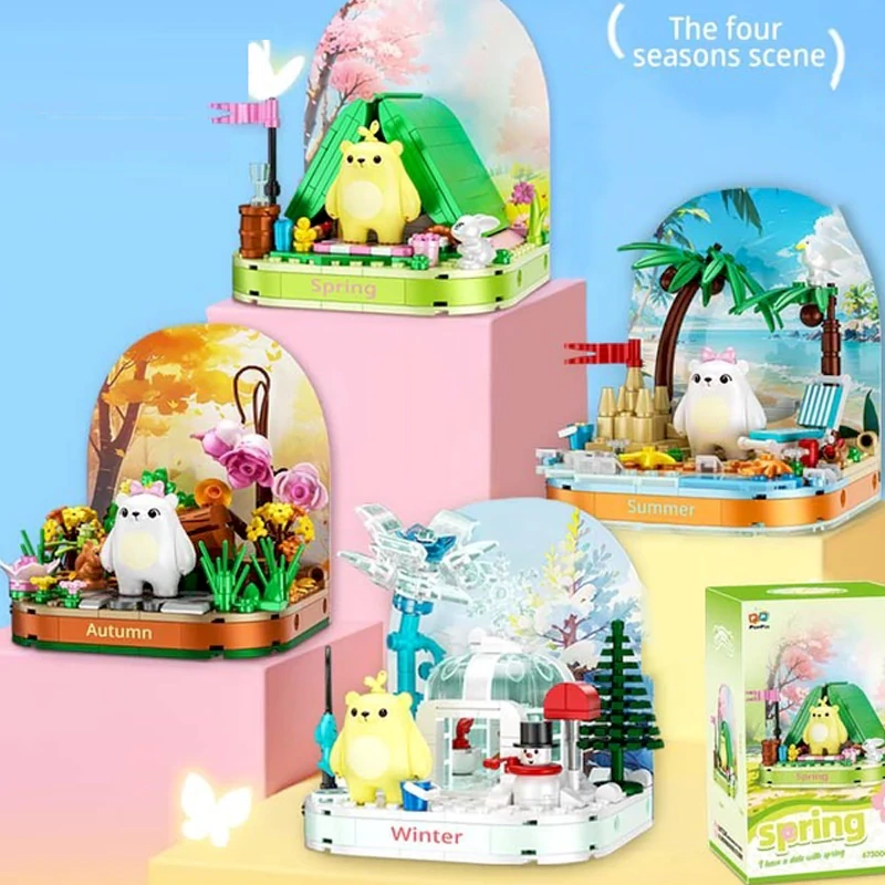 [Mini Micro Bricks] ZHEGAO 673000 The Four Seasons Scene Creator Expert