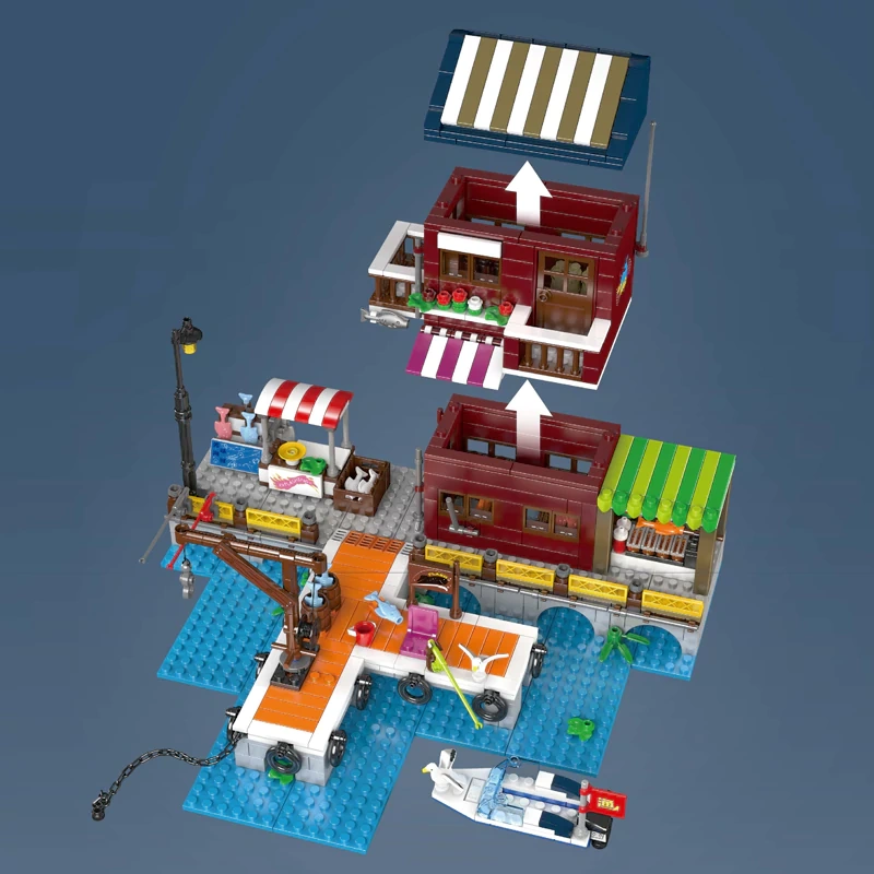 MouldKing 10110 Fishing Boat Dock Modular Buildings