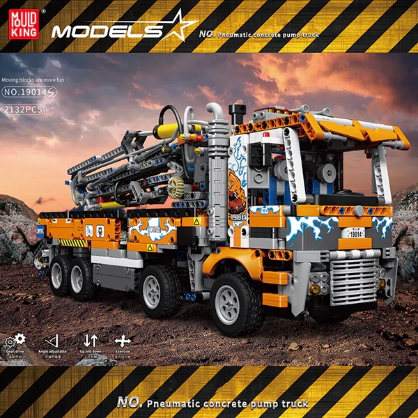 MouldKing 19014S Pneumatic Concrete Pump Truck Technic