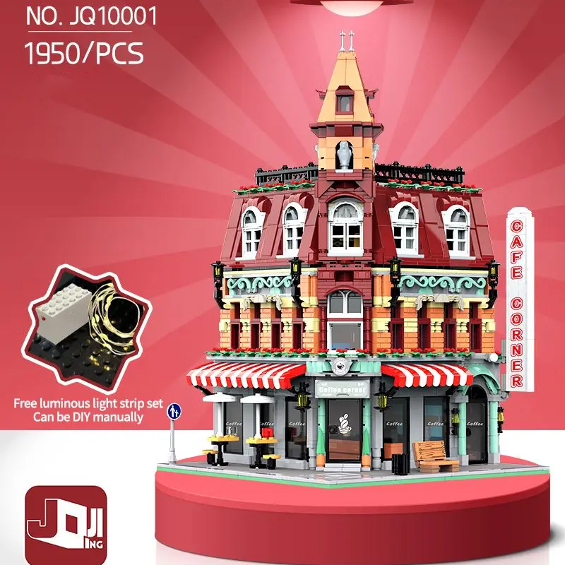 [Mini Micro Bricks] JiQing JQ10001 Corner Coffee Shop Modular Buildings
