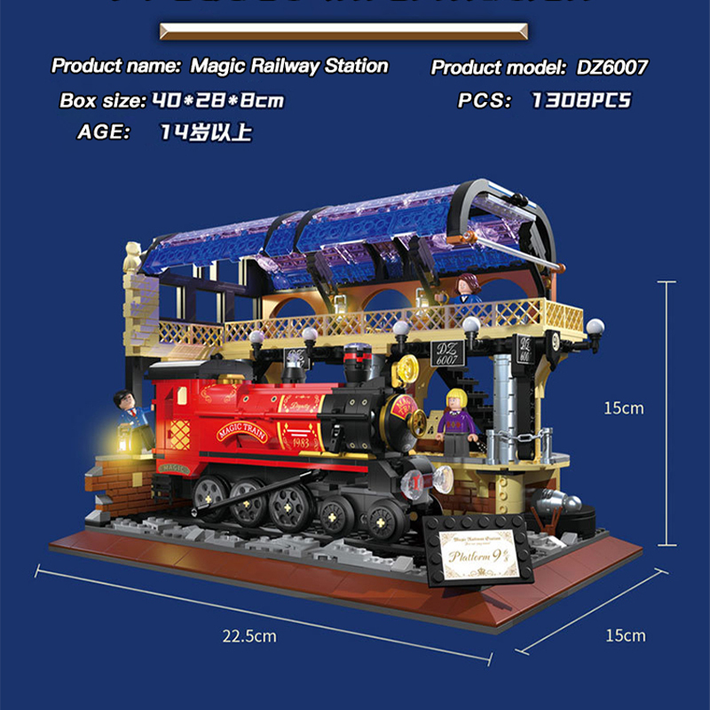 {Mini Bricks}ZHEGAO DZ6007 Movie & Game Harry Potter Magic Railway Station Magic Train Building Blocks 1308±pcs Bricks from China.