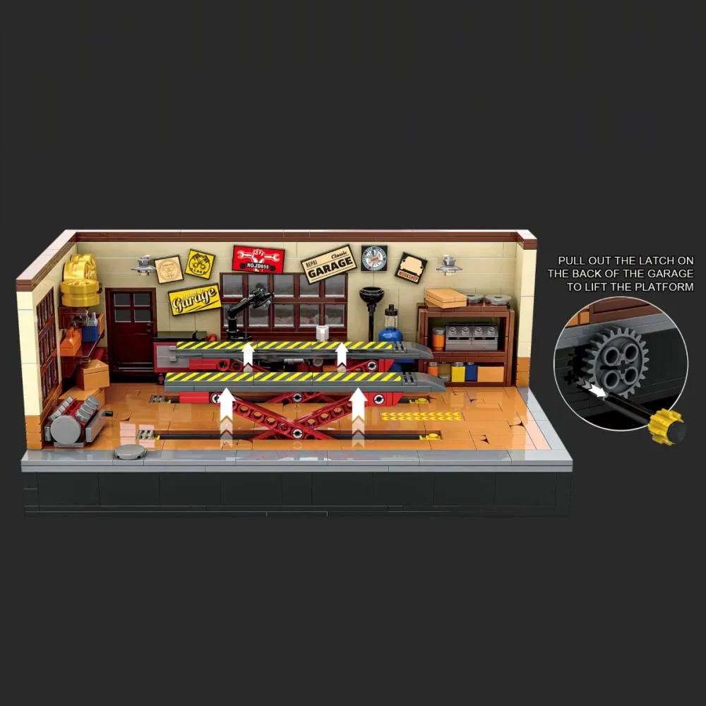 Custom LEGO Car Garage Vintage Set