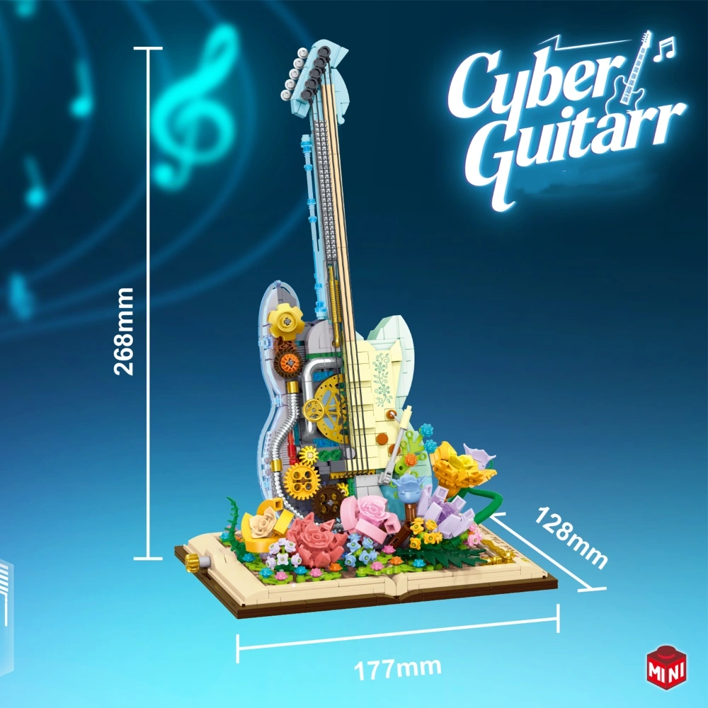 [Mini Micro Bricks] ZHEGAO 661051 Cyberpunk Electric Guitar Creator Expert