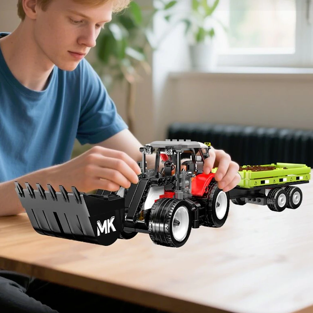 MouldKing 24093 Wheel Loader & Agriculturnl Trailer Technic