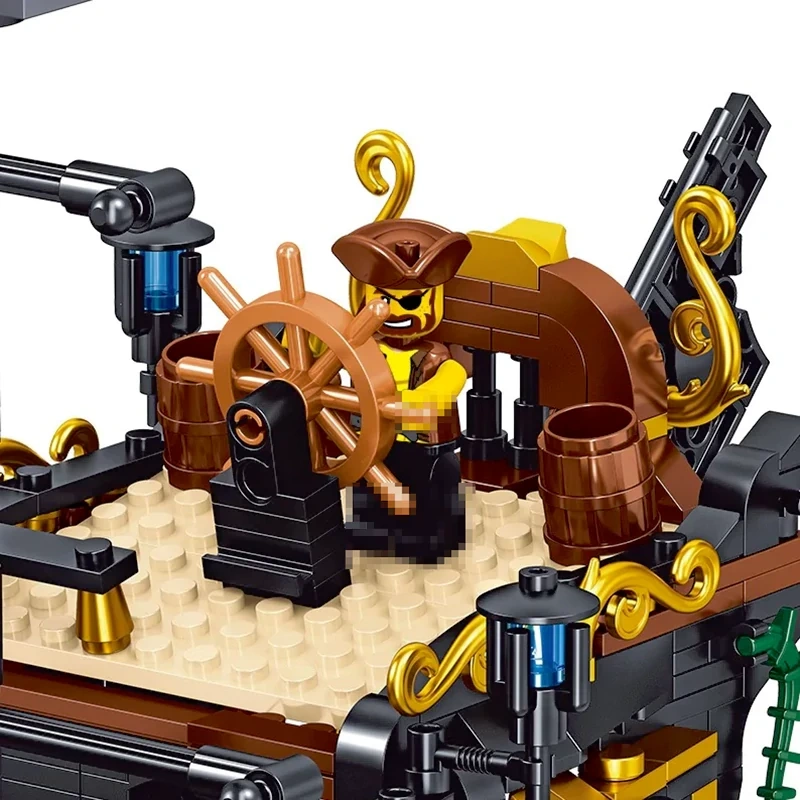 Mini Micro Bricks] ZHEGAO 01041 Priate Ship Historical US