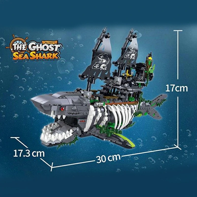 Mini Micro Bricks] ZHEGAO 651009 The Ghost Sea Shark Technic