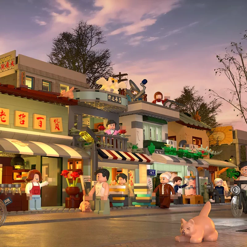 ZHEGAO 90s Retro Streetscape Modular Buildings