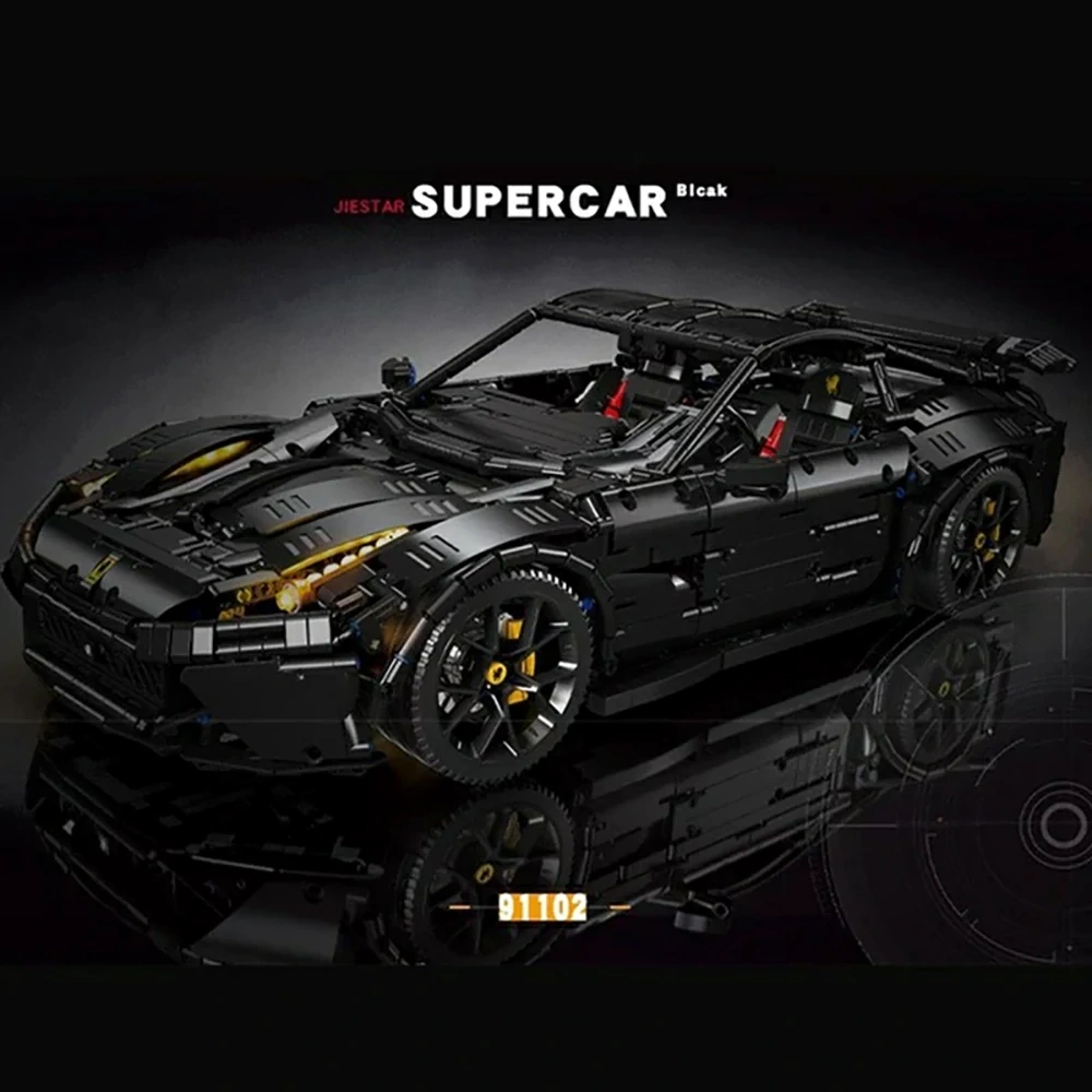 JIESTAR 91102 F12 Super Sport Black Racing Car Technic
