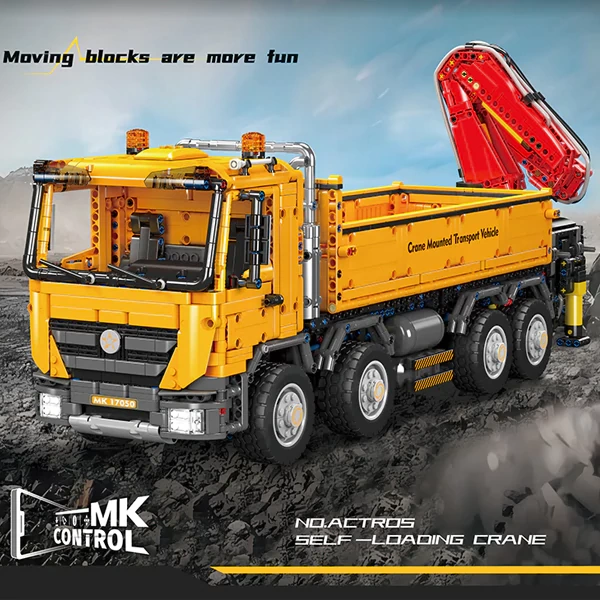 [With Motor] MouldKing 17050 Actros Self-Loading Crane Technic
