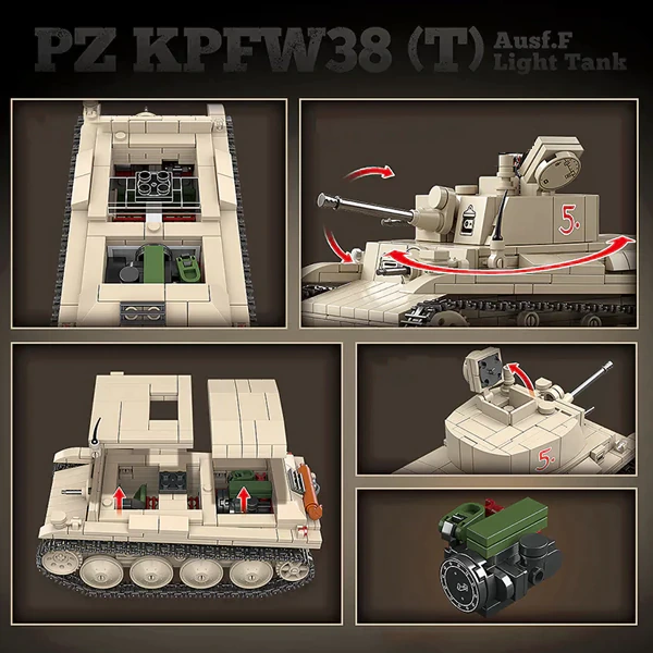 QUANGUAN 100285 PZ KPFW38(T) Ausf.F Light Tank Military