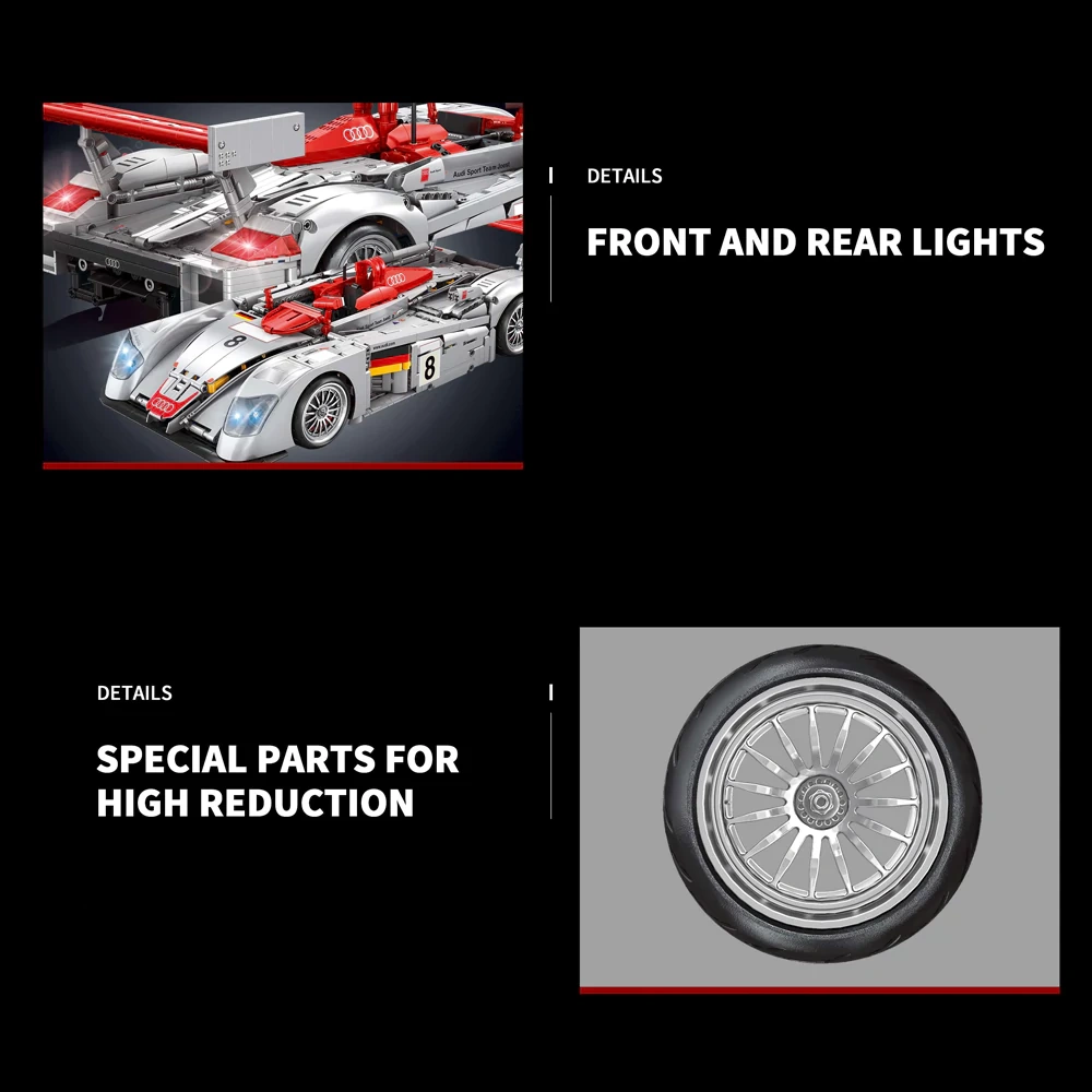 ProBlocks YC-23044 AUDI R8 LM-P 1:10 Technic