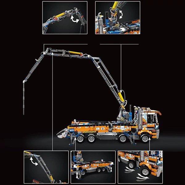 MouldKing 19014S Pneumatic Concrete Pump Truck Technic