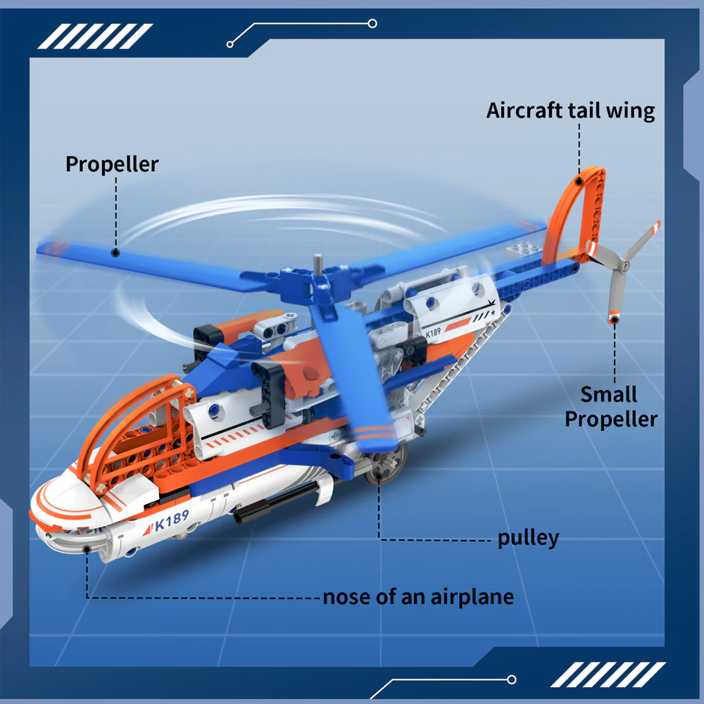 KAIYU K96189 5IN1 ASSEMBLE THE AVIATION TEAM Technic