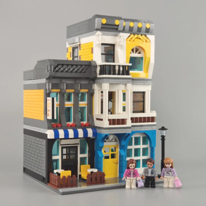【Clearance Stock】ZHEGAO QL0934 Creator Street View Series Summer Coffee Shop Building Blocks 1278pcs Bricks Ship From China