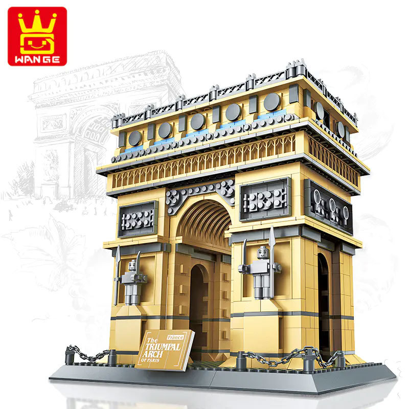 Wange 5223 Creator Expert Architecture Arc de Triomphe-Paris,France Modular Building Blocks 1399pcs Bricks Toys From China