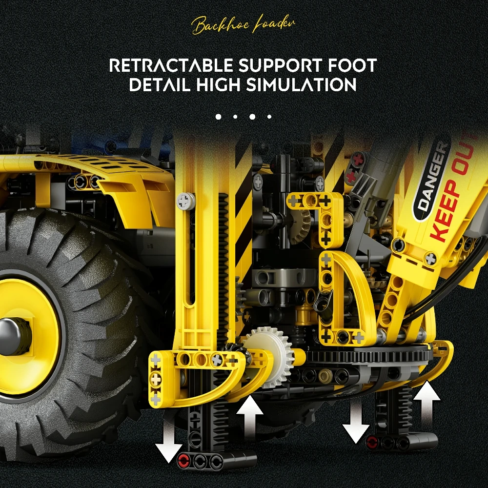 [With Motor] Reobrix 22018 Bulldozer Excavating Machinery Technic