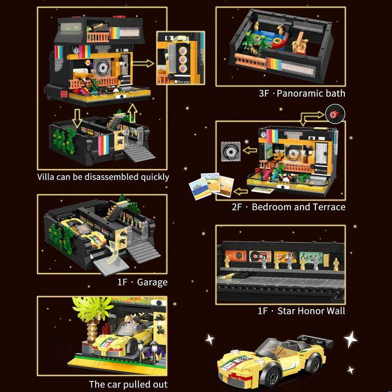 {Mini Micro Bricks} ZheGao DZ6019 Creator Expert Movie Star Villa Building Blocks 2044±pcs Bricks from China.