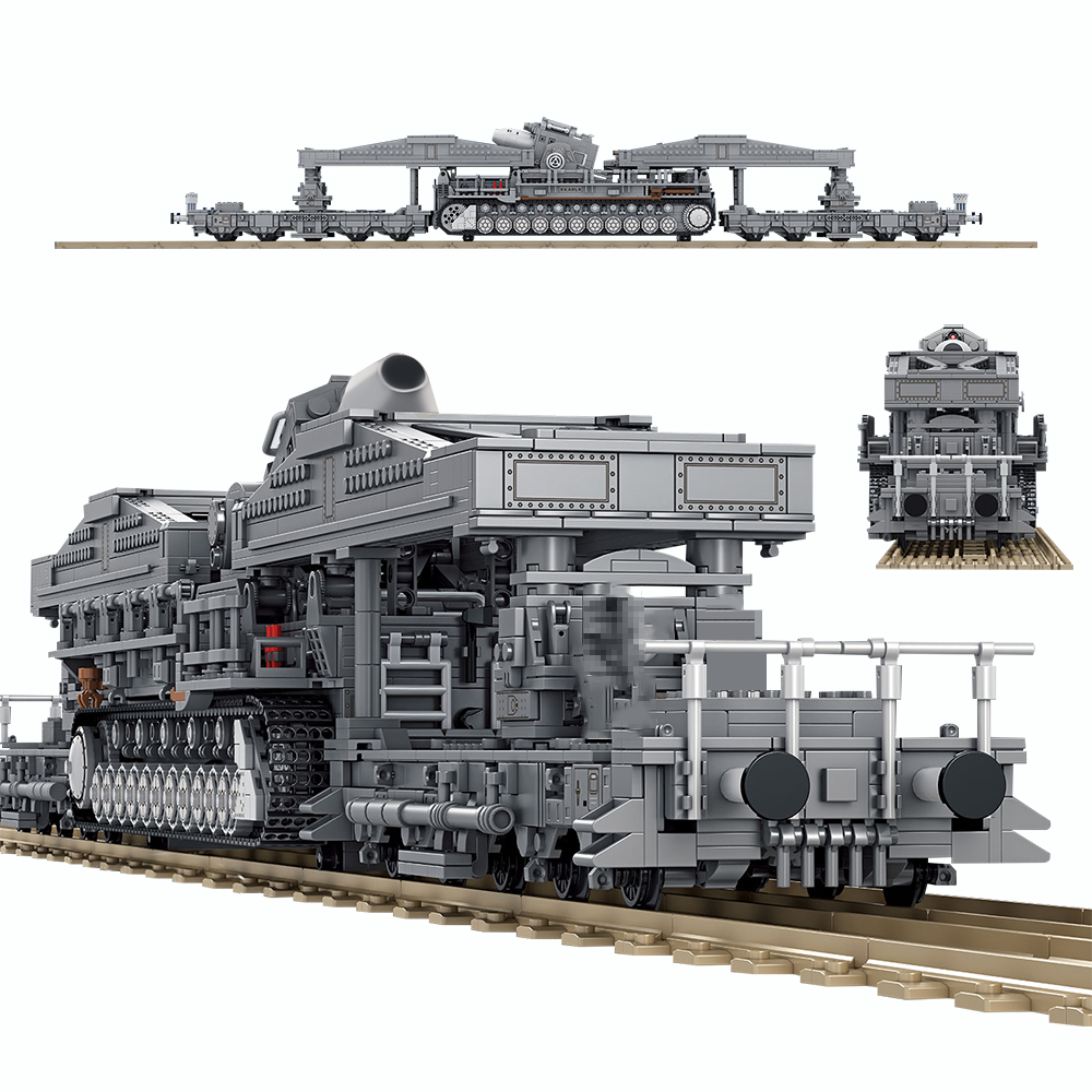 PANLOS 628008 Military Heavy Tank Bricks Set Karl Carronade Dora German Railway Gun Building Blocks 4158pcs Bricks Model Kid Toy Ship From China