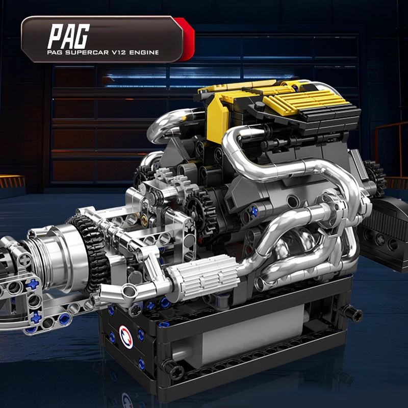 MouldKing 10207 PAG Supercar V12 Engine Technic