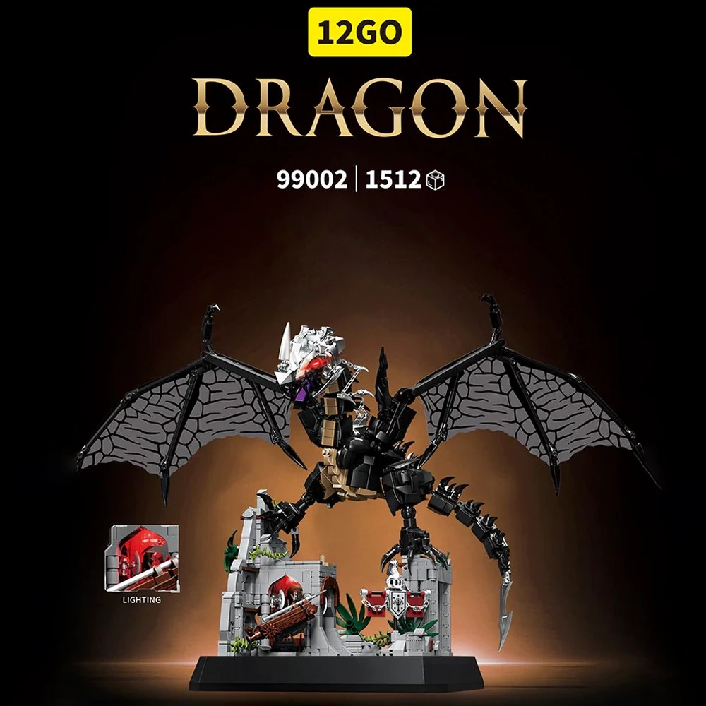 12GO 99002 Black DRAGON Monster Dinosaur