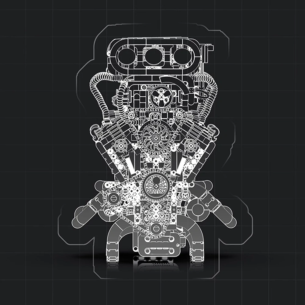 EiKee Y15001 SUPER CAR V8 ENGINE Technic