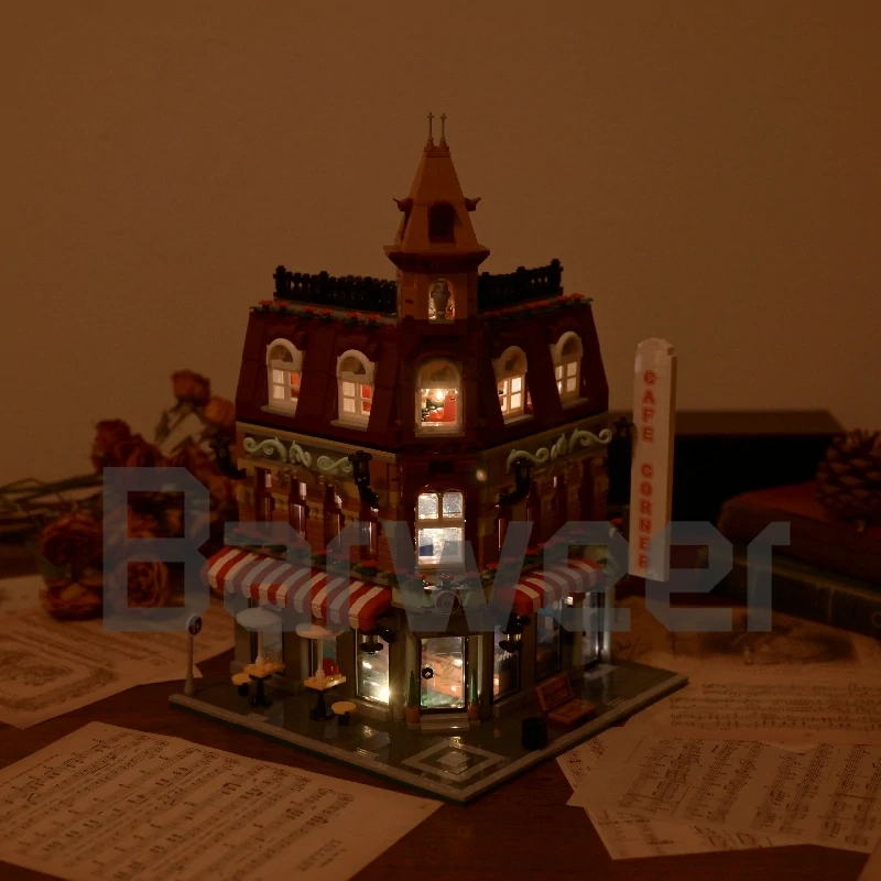 [Mini Micro Bricks] JiQing JQ10001 Corner Coffee Shop Modular Buildings