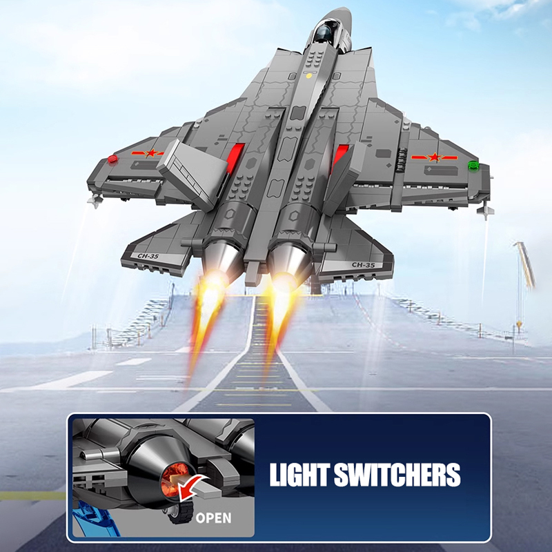 SEMBO 202191 Military J-35 FIGHTER Building Blocks 1109±pcs Bricks from China.