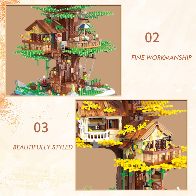 {Mini Bricks} ZHEGAO 00416 Creator Tree House Toys Building Blocks 3380±pcs Bricks from China.