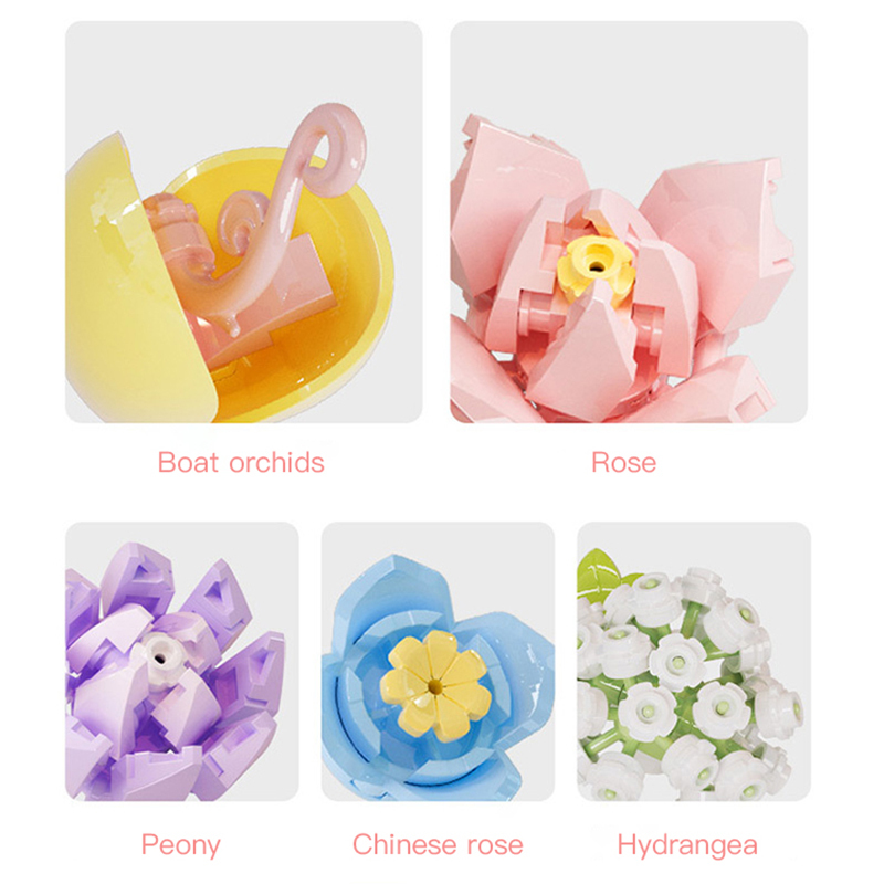 {With Light} SEMBO 611050 Creator Expert Botanical Collection Music Box Building Blocks 575±pcs Bricks from China.