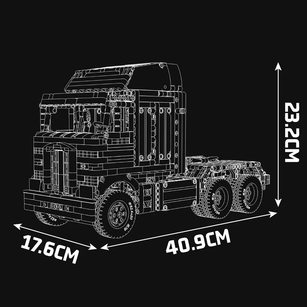 MouldKing 13202 No.K100 Aerodyne Tractor Truck Technic
