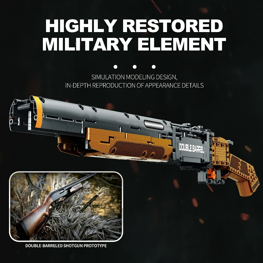 Reobrix 77028 Double-Barreled Shotgun Military