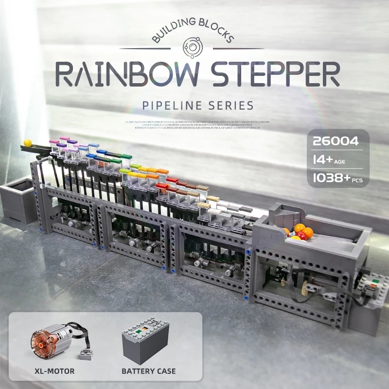 [With Motor]Mould King 26004 Rainbow Stepper Technic