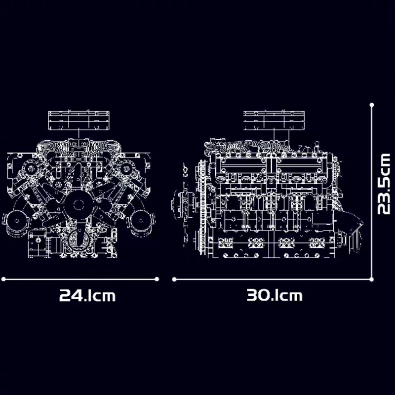 MouldKing 10182 V8 TANK ENGINE Technic