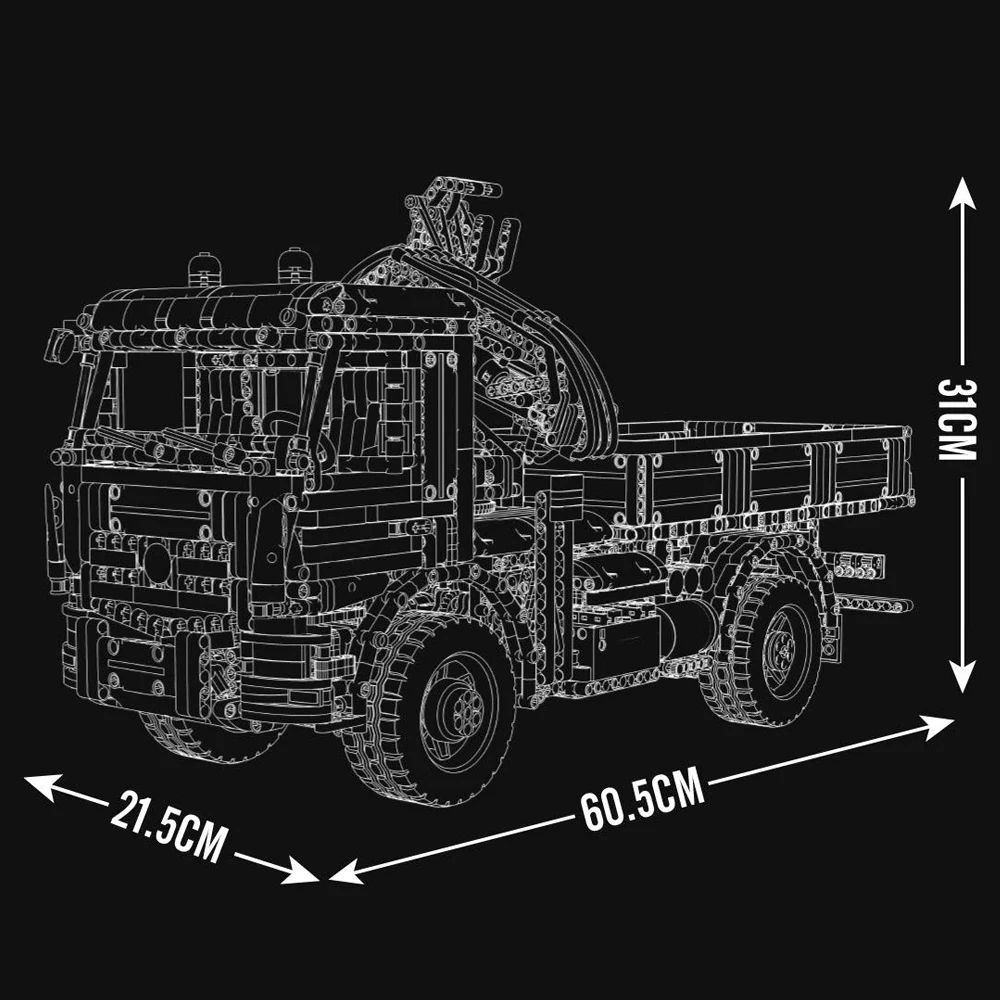 MouldKing 19016 Truck-Mounted Crane Transport Vehicle Technic