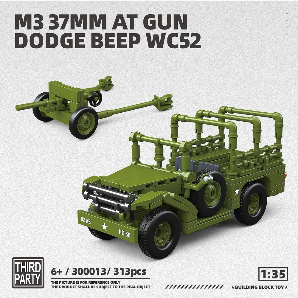 ThirdParty 300013 M3 37MM AT GUN DODGE BEEP WC52 Military