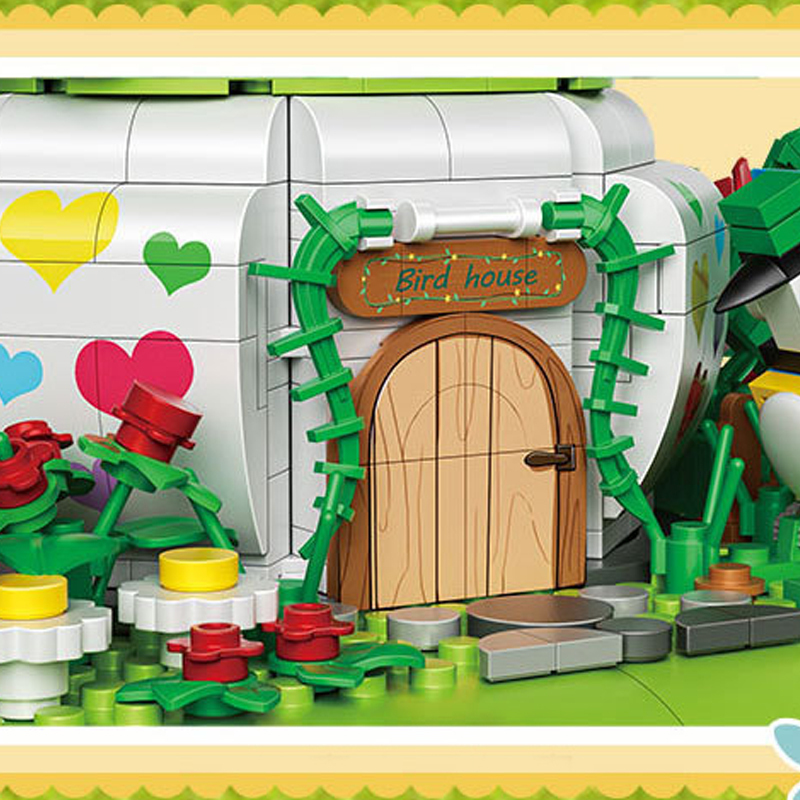 [Mini Micro Bricks] ZHEGAO 663014 Flowers Bird House Music Box