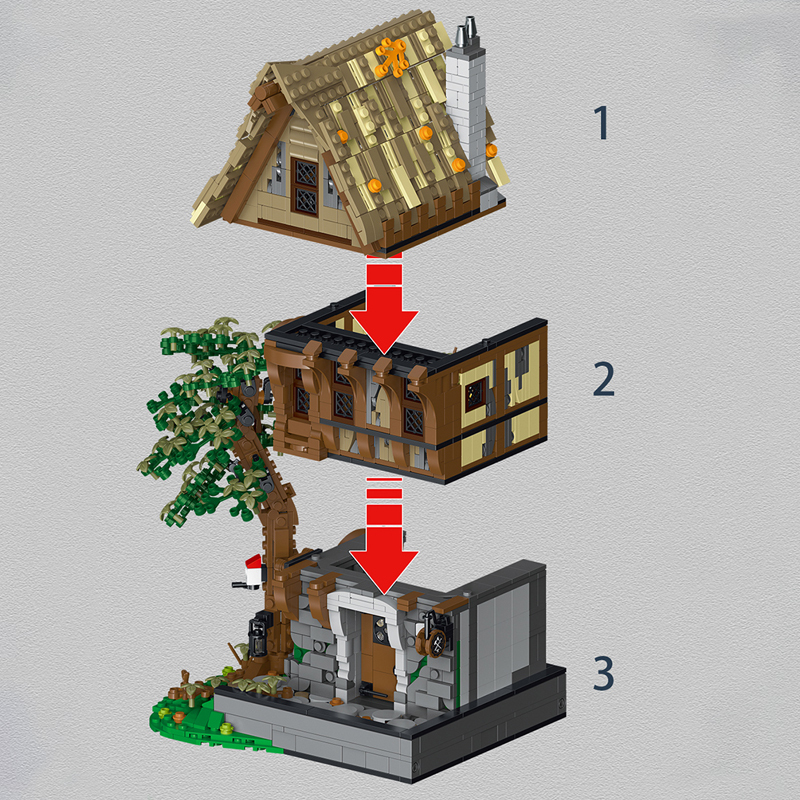 XMORK 033031-033033 Medieval Architecture Series Modular Buildings Creator
