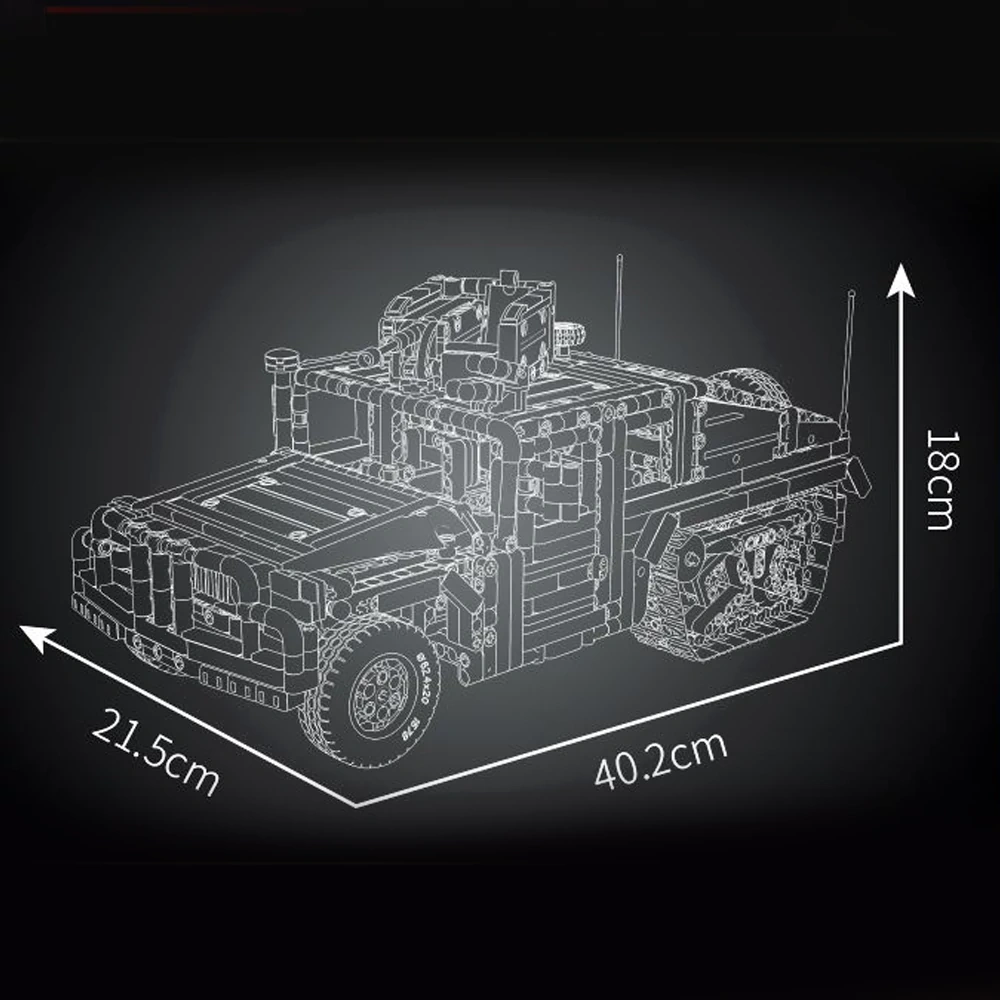MouldKing 20047 Military Humvee Tracked Vehicle Military