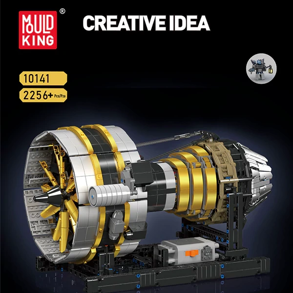 [With Motor] MouldKing 10141 Aircraft Engine Technic