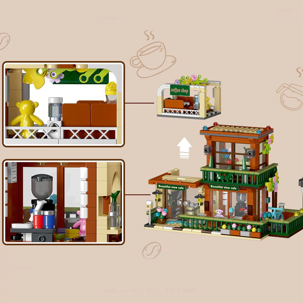 XMORK 20204 Coffee Shop 3IN1 Modular Buildings