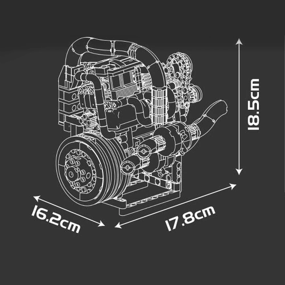 MouldKing 10215 Koenig Supercar Engine Technic