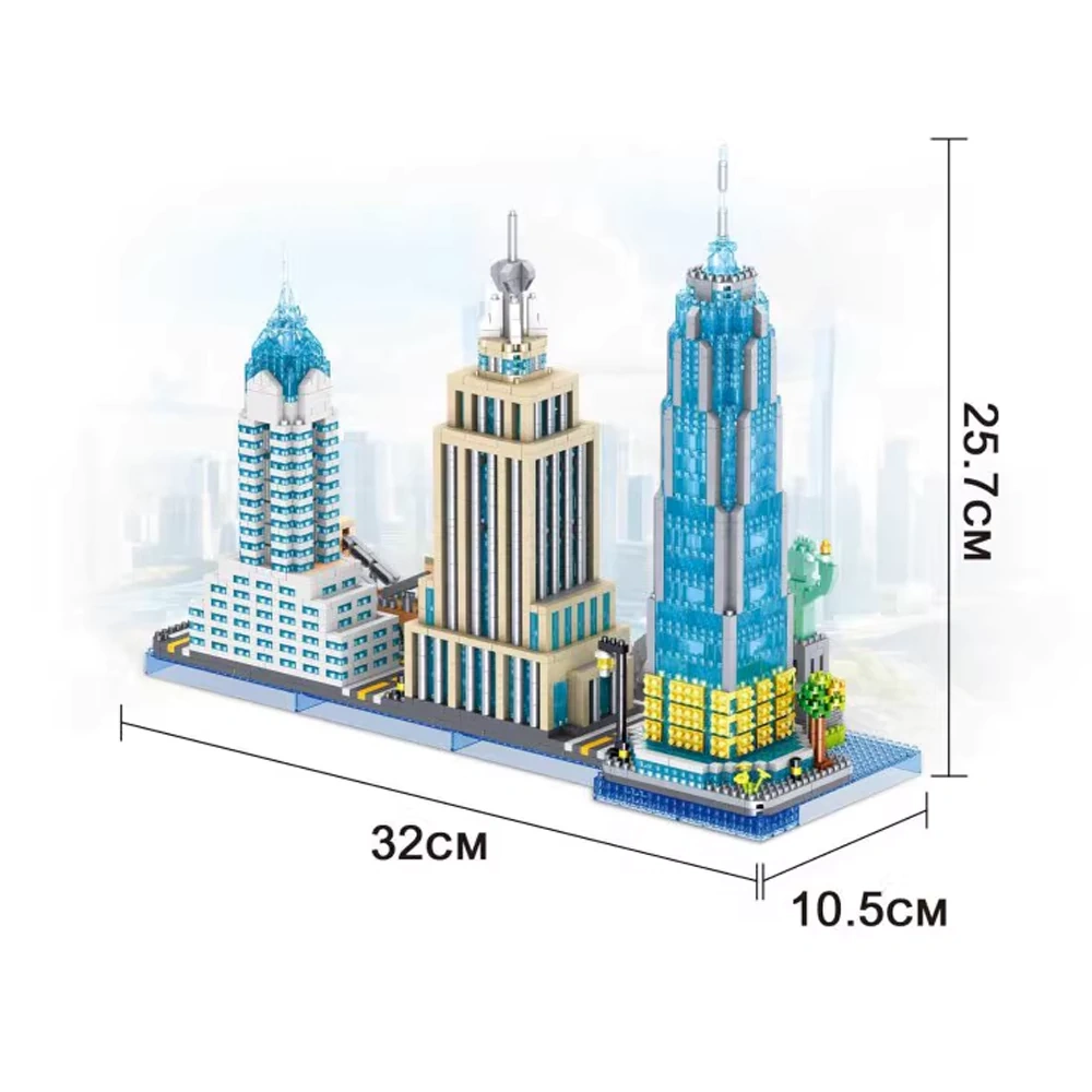 [Mini Micro Bricks] ZHEGAO LZ8333 New York Architecture Modular Buildings